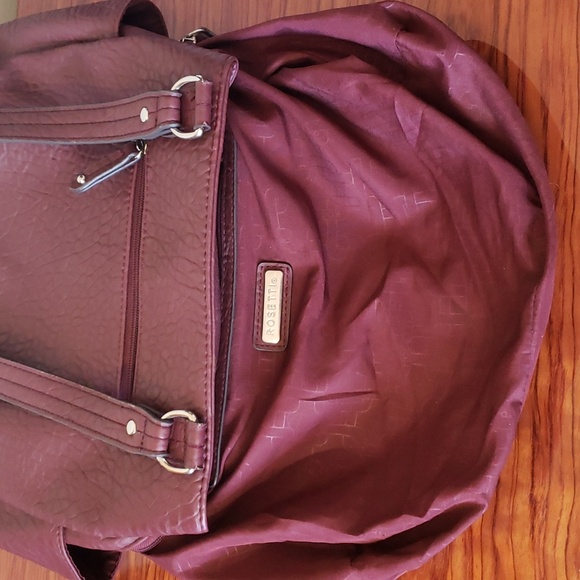Rosetti Midtown Eggplant Leather Satchel Bag / Shoulder Purse. - Picture 16 of 16